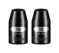 Upenjok 2-Pack 1/2" Drive 10mm Shallow Impact Socket, 6-Point CR-MO Steel with Black Phosphate Finish