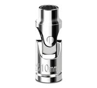 Upenjok 3/8" Drive 10mm Universal Joint Socket,12 Point, Mirror Finish, Cr-V Steel