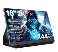 UPERFECT Gaming Monitor 144Hz 18 Inch Portable Monitor 2K 2560x1600 with Freesync/HDR/100% sRGB, Matte Monitor with IPS /16:10 /300Nit HDMI/Type-C, Extend Monitor for PC/Laptop/PS/Phone