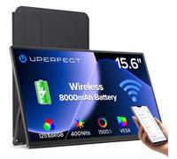 UPERFECT 15.6" Wireless Portable Monitor, 8000mAh for Laptop/PC/Phone | Support AirPlay/Miracast, FHD 1080P, USB-C/Mini HDMI, Eye Care, Plug & Play, Matte Screen, VESA Mount, Travel Second Display