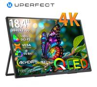 UPERFECT 18.4 Inch 4K QLED Portable Monitor with 3840 x 2160 UHD Display Integrated Mount USB C Mini HDMI for PC Laptop Mobile Phone XBO Switch PS4/5, Metal Body, Portable Screen VESA Mountable