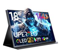 UPERFECT 18" QLED Portable Monitor, 2K 2560×1600, 144Hz Gaming Display, 500 Nits Brightness, FreeSync HDR, 100% DCI-P3, Ultra-Slim USB-C/HDMI Monitor for Laptop PC Phone Game Console, VESA Mount