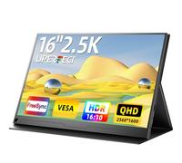 UPERFECT 2.5K 16" Portable Monitor, 400 Nits QHD 2560x1600 16:10 Screen, Standard HDMI & 2 USB-C Ports, IPS Eye Care Matte Display, Narrow Edge with Metallic Rear Casing, Smart Cover