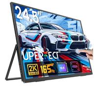 UPERFECT 24.5 Inch 2K 165Hz Touchscreen Portable Monitor 2560 x 1440 QHD 100% sRGB IPS Screen with Matte Display 180° Integrated Bracket Mini HDMI USB-C for PC Laptop Game Console VESA Compatible