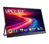 UPERFECT 4K Portable Monitor 17.3" Gaming Screen 100% AdobeRGB 500 Nits Display w/Kickstand & VESA, UHD 3840x2160, IPS Eye Care Matte Display, 3 Narrow Edge, HDMI USB C Ports for PC, Laptop, Phone