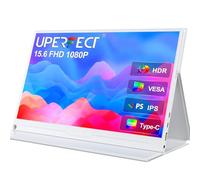 UPERFECT Portable Monitor 15.6 Inch Portable Monitor 1920 x 1080 Full HD IPS Screen with HDMI USB C for Laptop PC Mac Mobile Phone PS Switch with Protective Case VESA Compatible White