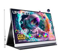 UPERFECT QLED 4K Portable Monitor 15.6'' 3840x2160 UHD HDR USB-C Small Monitor, 100% AdobeRGB, 500cd/㎡Brightness, FreeSync Speaker Travel Extra Screen for Laptop, Type-C HDMI, VESA & Smart Case