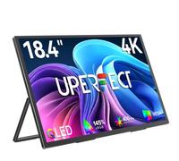 UPERFECT QLED Portable Monitor 4K 18.4", 145% sRGB Second Screen for Laptop | w/Kickstand, 400 Nits Ultra-Slim Screen 3840*2160 UHD, USB-C & HDMI, Large Travel Display for Mini PC, Game Consoles