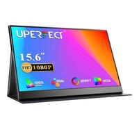 UPERFECT Portable Monitor 15.6 Inch 1080 FHD IPS Monitor with Mini HDMI/Type-C, USB-C Monitor with Dual Built-in Speaker and VESA Hole, Smart Cover, External Screen for Laptop/PC/PS/Phone