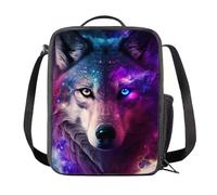 Upetstory Cool Wolf Lunch Bag Insulated Lunch Box Reusable Snacks Containers Tote Handbag for Adults Kids School Office Outdoor Picnic Camping Gym