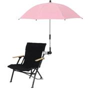 UPF 50+ Clip-On Parasol with Universal Clamp compatible with Patio, Beach Chairs, Wheelchairs & Golf Carts pink