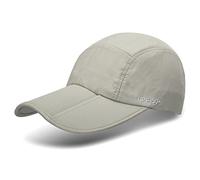 UPF 50+ Foldable Baseball Cap Sun Protection Quick Dry Portable Folding Hats for Men or Women, Stone, One size