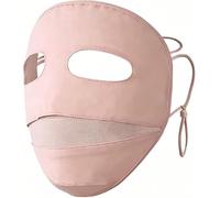 UPF 50+ Full-Face Sun,UV ProtectionMask, Made from Ice Silk Fabric, Reusable and Quick-Drying Mask is Ideal for Hiking, Cycling and Outdoor Sports (Pink)