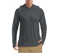 UPF 50+ Men's Sunscreen Hoodies Clearance,Men Long Sleeve Elastic Rash Quick-Drying Shirt UV Hooded Neck Gaiter Hoodie Summer Outdoor Activewear Sport Lightweight Breathable Fishing Clothes S-XXL