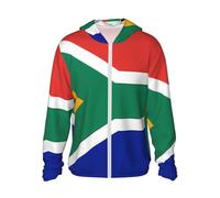 UPF 50+ South Africa flag Sun Protection Hoodie Lightweight Jacket Full Zip Long Sleeve Sun Shirt