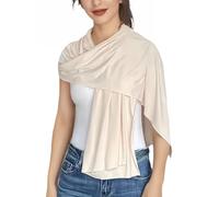 UPF 50+ Sun Protection Beach Wraps and Pashminas for Women Travel Scarf Blanket Outdoor Summer UV White Shawl, Pale Peach, One Size