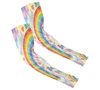 UPF 50+ Sun Protection Cooling Compression Arm Sleeves for Men Women for Driving Commuting One Size Fits All Be Kind Tie Dye Rainbow Choose Kindness