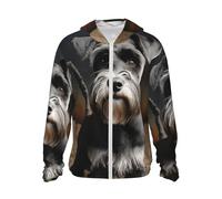 UPF 50+ Sun Protection Hoodie Rash Guard Shirt Animal schnauzer dog Long Sleeve Sun Shirt Lightweight Jacket 2XL