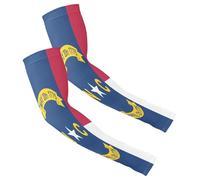 UPF 50+ Sun Protection Men's & Women's Compression Arm Sleeves for Golf Cycling Fishing One Size Fits All North Carolina State Flag