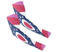 UPF 50+ Sun Protection Men's & Women's Compression Arm Sleeves for Golf Cycling Fishing One Size Fits All Ohio State Flag