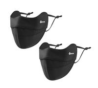 UPF50+ face mask for sun protection Lightweight Breathable Face Cover for Women Men Running Cycling Ice Silk Sunscreen Mask, Black, One size