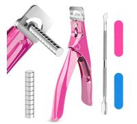 Upgade Acrylic Nail Clipper with Sizer Magnet, Accurate Trimming Nail Clippers for Acrylic Nails Nail Tip Cutter Professional Stainless Steel Manicure Tool for Salon Home Nail Art