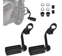 Upgarded - 1.25" Highway Pegs, Adjustable Long Angled Motorcycle Highway Foot Pegs Rests Compatible with Harley Road Electra Glide Road King Street Glide Dyna Sportster with 1-1/4" Engine Guard Black