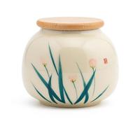 UpGBRF Ceramic Bottle Porcelain Tea Ceramic 250Ml Ceramic Jar Countertop Container Hand Painted Secret Yellow Glaze Storage Jar,N