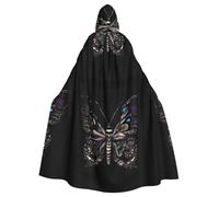 UPGEQMDK Science Butterfly Super Large Hooded Cloak For Halloween, Role-Playing, And Theme Parties