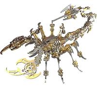 UpGLeuch 3D Scorpion Metal Puzzle, DIY 3D Metal Scorpion Model Kit with Tool Set, Gold, 7 x 6.7 x 4.3 inches, 1 Set, 1 Item, 1 Piece, 1 Package, 4 Contents, 0.1 Meter, 14 Years and Up
