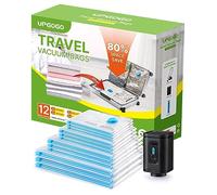 UPGOGO Combo 12 Pack Travel Vacuum Bags with Portable Electric Pump, Space Saver Vacuum Storage Bags, Travel Essentials