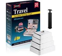 UPGOGO Travel Vacuum Bags for Luggage with Hand Pump,Vacuum Seal Bags for Clothing,Packing Cubes Compression,Cruise Ship and Travel Essentials(Combo 20 Pack)