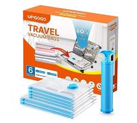 UPGOGO Vacuum Travel Bags Combo 6 Pack - Space Saver Vacuum Storage Bags for Clothing, Blankets, Pillows - Travel Essentials