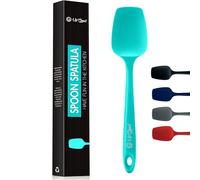 UpGood Silicone Spoon Spatula - 600ºF Heat-Resistant Non-Stick Rubber Spoonula | Use as Silicone Kitchen Scraper Utensil - Baking and Cooking Strong Stainless Steel Core | Kitchen Utensils, (Teal)
