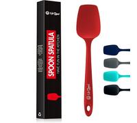 UpGood Silicone Spoon Spatula - 600ºF Heat-Resistant Non-Stick Rubber Spoonula | Use as Silicone Kitchen Scraper Utensil - Baking and Cooking Strong Stainless Steel Core | Kitchen Utensils, (Red)