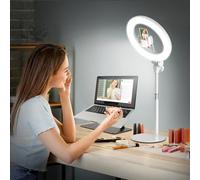 Upgrade 10.5" Ring Light with Tripod Stand & Phone Holder, Evershop Selfie Phone Light Ring with CRI 95+ for Tiktok, Zoom, Streaming, Makeup, Video Recording, Desk Lamp for Laptop Computer Webcam