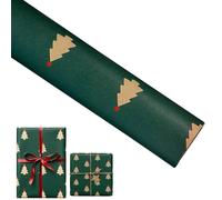 Upgrade 10 pack Christmas Wrapping Paper Roll - Mini Roll - Red White Green Gold Reindeer and Snowflake Print Wrapping Paper for Christmas, Holiday, Party (F)