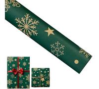 Upgrade 10 pack Christmas Wrapping Paper Roll - Mini Roll - Red White Green Gold Reindeer and Snowflake Print Wrapping Paper for Christmas, Holiday, Party (I)