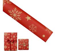 Upgrade 10 pack Christmas Wrapping Paper Roll - Mini Roll - Red White Green Gold Reindeer and Snowflake Print Wrapping Paper for Christmas, Holiday, Party (H)