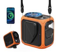 Upgrade 10000mAh Waist Clip Fan Wearable Fan Portable Personal Body Fan Powerful Upto 40H Cooling and Heatstroke Prevention Fan (Gray and Orange) Orange