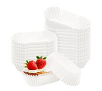Upgrade 1000pcs Mini Loaf Pan Liners, Oval Baking Muffin Cupcake Paper Cups Liner Disposable Paper Loaf Bread Pan Liners for Cakes Snacks Cupcakes Muffins (white, Large)