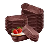 Upgrade 1000pcs Mini Loaf Pan Liners, Oval Baking Muffin Cupcake Paper Cups Liner Disposable Paper Loaf Bread Pan Liners for Cakes Snacks Cupcakes Muffins (brown, Large)