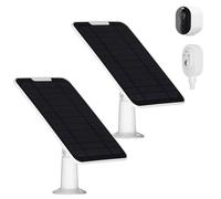 Upgrade 2 Pack 5W Solar Panel Charging Compatible with Arlo Pro 3/Pro 4/Pro 5S/Ultra/Ultra 2/Go 2 Continuous Power Supply IP65 Weatherproof with 9.8ft Charging Cable and Adjustable Wall Mount