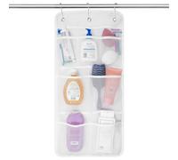Upgrade 2 Pack Mesh Shower Caddy, 7 Pockets Hanging Shower Organizer with Quick Drying Mesh, Portable Space Saving Bathroom Organizer to Hold Soap, Shampoo and Cruise Ship Essentials (white)
