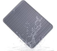 Upgrade 2-Pack Silicone Dish Drying Mat,Heat-Resistant Draining Board Mat & Non-Slip Trivet,Flexible Kitchen Counter Protector for Sink Pot Table Washing Machine Protective Pad-Easy to Roll & Store