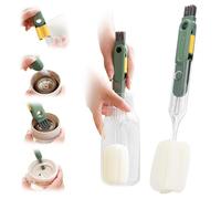 Upgrade 2 Pack Water Bottle Brushes for Cleaning 5 in 1 Small Cup Brush Cleaner Washer Set (Green)
