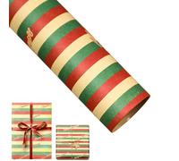 Upgrade 20 pack Christmas Wrapping Paper Roll - Mini Roll - Red White Green Gold Reindeer and Snowflake Print Wrapping Paper for Christmas, Holiday, Party (I)