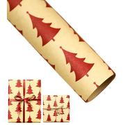 Upgrade 20 pack Christmas Wrapping Paper Roll - Mini Roll - Red White Green Gold Reindeer and Snowflake Print Wrapping Paper for Christmas, Holiday, Party (H)