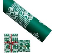 Upgrade 20 pack Christmas Wrapping Paper Roll - Mini Roll - Red White Green Gold Reindeer and Snowflake Print Wrapping Paper for Christmas, Holiday, Party (O)