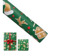 Upgrade 20 pack Christmas Wrapping Paper Roll - Mini Roll - Red White Green Gold Reindeer and Snowflake Print Wrapping Paper for Christmas, Holiday, Party (M)